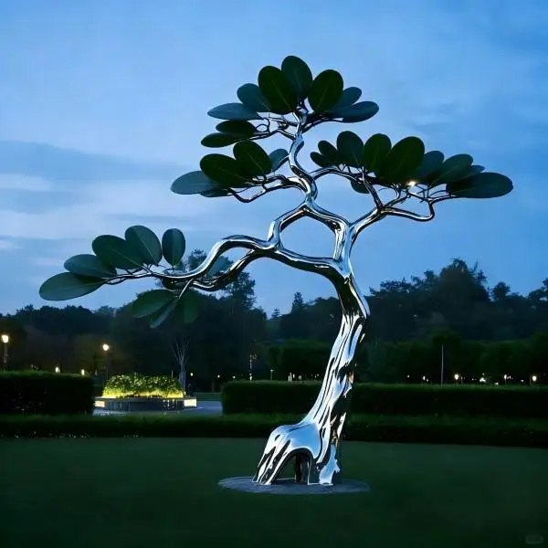 *Custom Large Abstract Outdoor Square Garden Metal Stainless Steel Tree Sculpture Tree Shape 316Steel