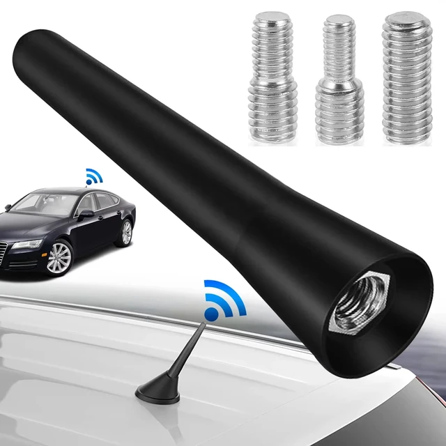 Mocny radiowy uchwyt dachowy FM AM DAB Czarny 6,5 cm długości Automatyczny uniwersalny ze śrubami Antena samochodowa Mini Krótki Akcesoria samochodowe