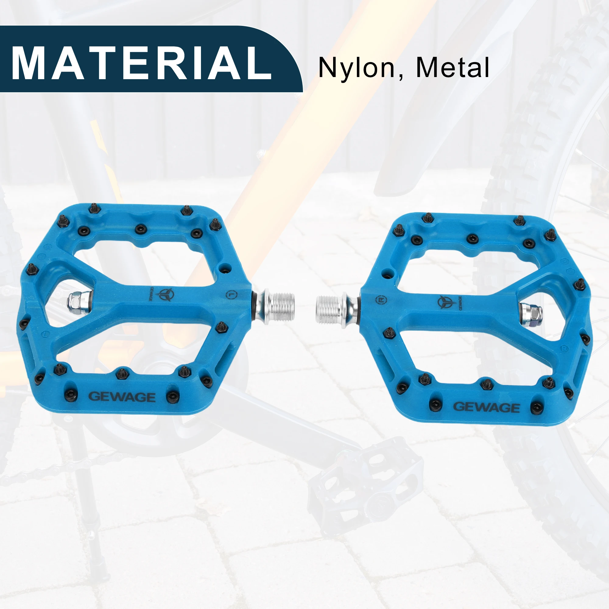 

Подставки для ног X Autohaux подходят для прочных осей 9/16 дюймов | Задняя педаль велосипеда, нейлон, металл, синий, 1 пара