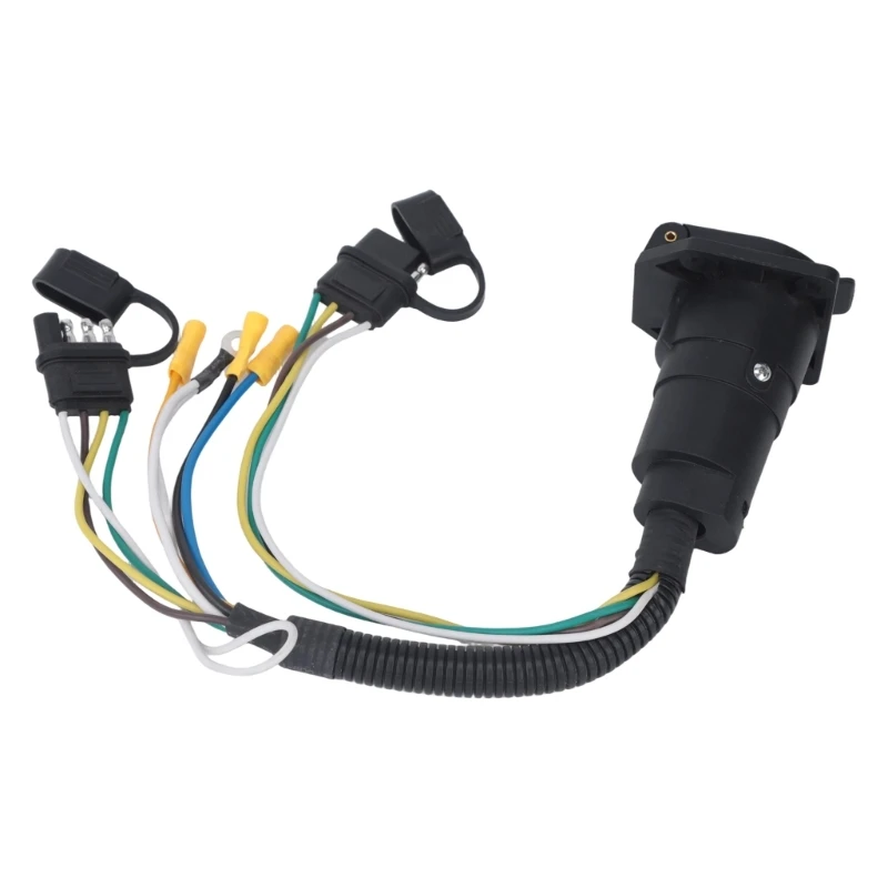   Trailer Wiring Assembly with Coupler, Socket and Corrugated Wire Sleeve