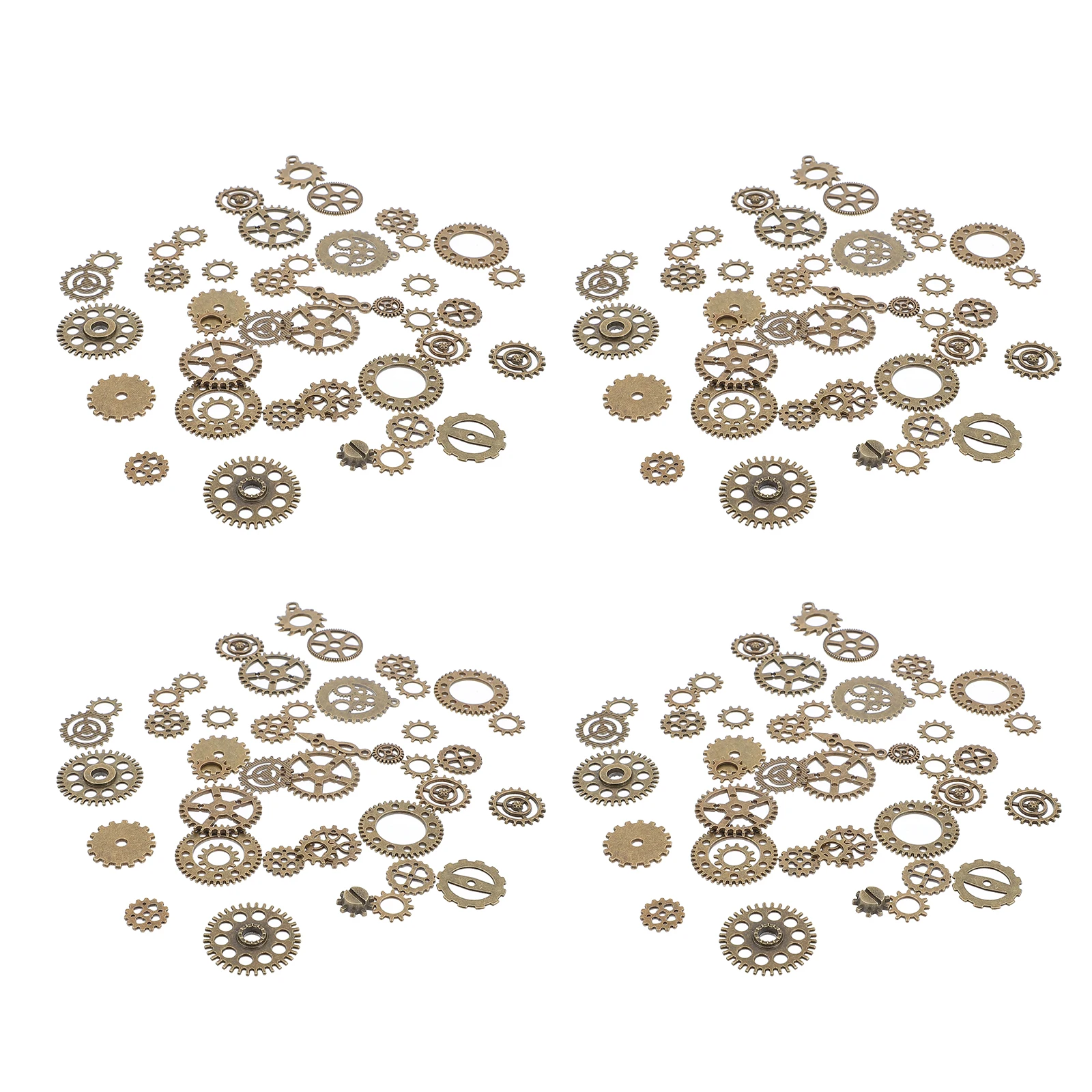 

Metal Steampunk Gear 4 Packs Clock Decor Charms DIY Gears Jewelry Making Assorted Wheel Vintage Accessories