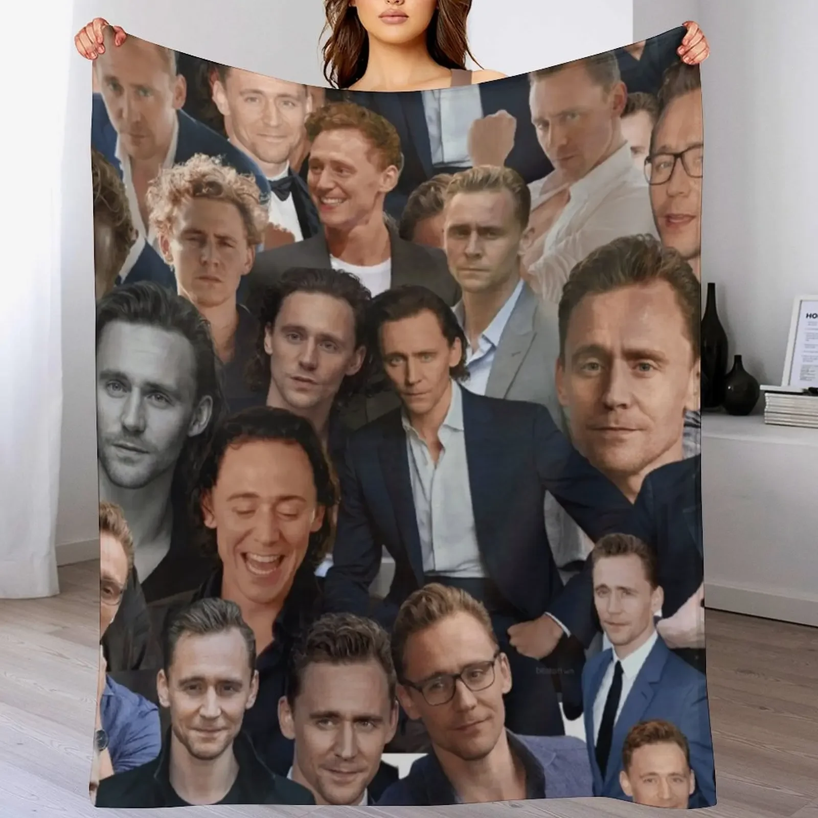 

Tom Hiddleston photo collage Throw Blanket Soft Plush Plaid Luxury Thicken Luxury Throw For Decorative Sofa Blankets