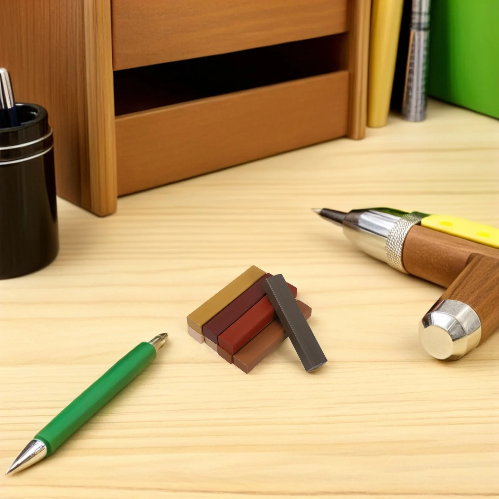 

8Pcs Wood Furniture Wax Repair Kit: Hard Wax Filler Sticks for Floor Cabinet Scratches Cracks Touch Up Portable