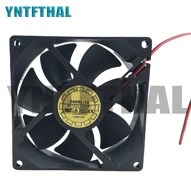 New  D90BL-12 DC 12V 0.14A 90x90x25mm 2-Wire Cooler Fan