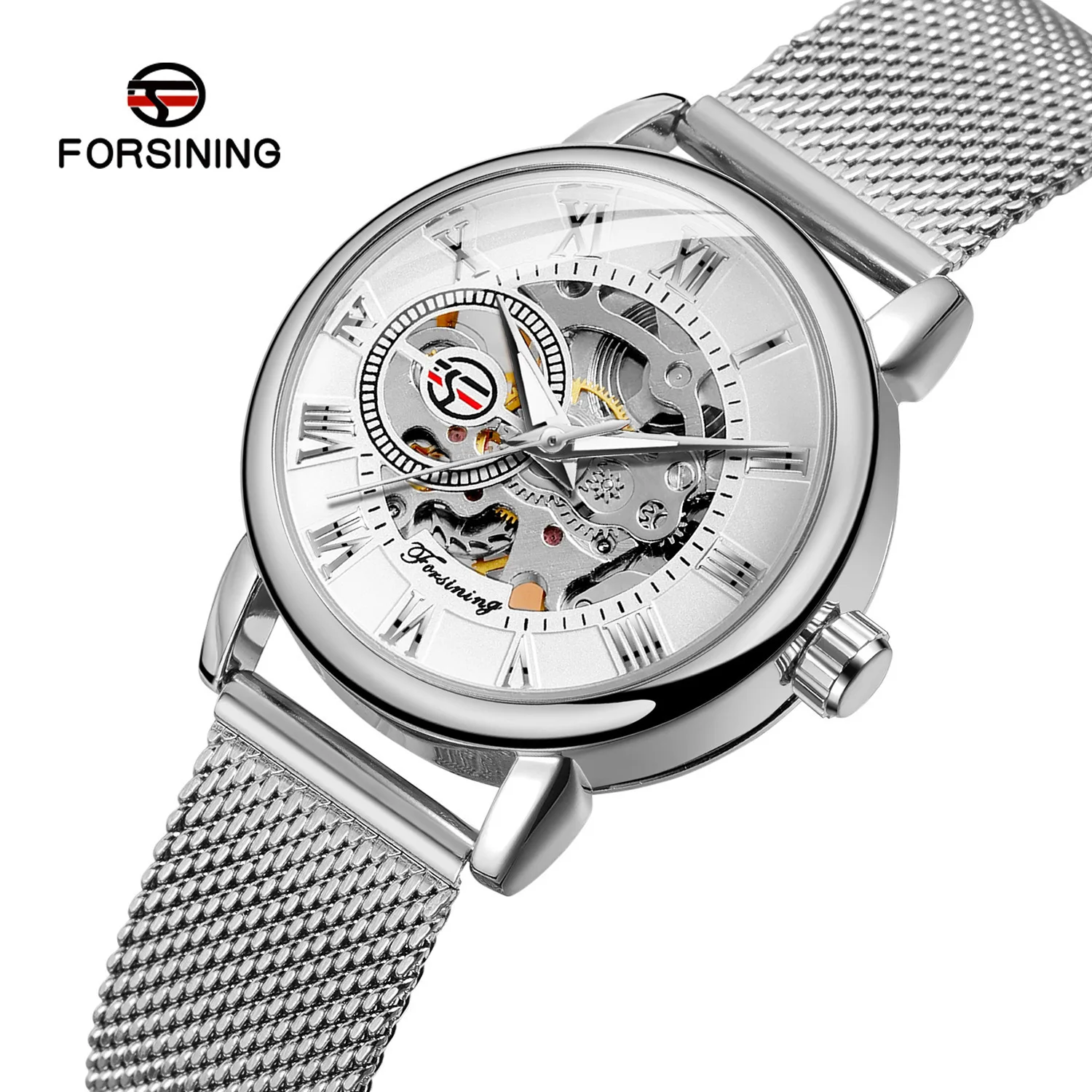 

Forsining 099L New Woman Bracelet Watch Manual Hand Wind Mechanical Wristwatch Mesh strap Female Mechanical Watch Reloj Mujer