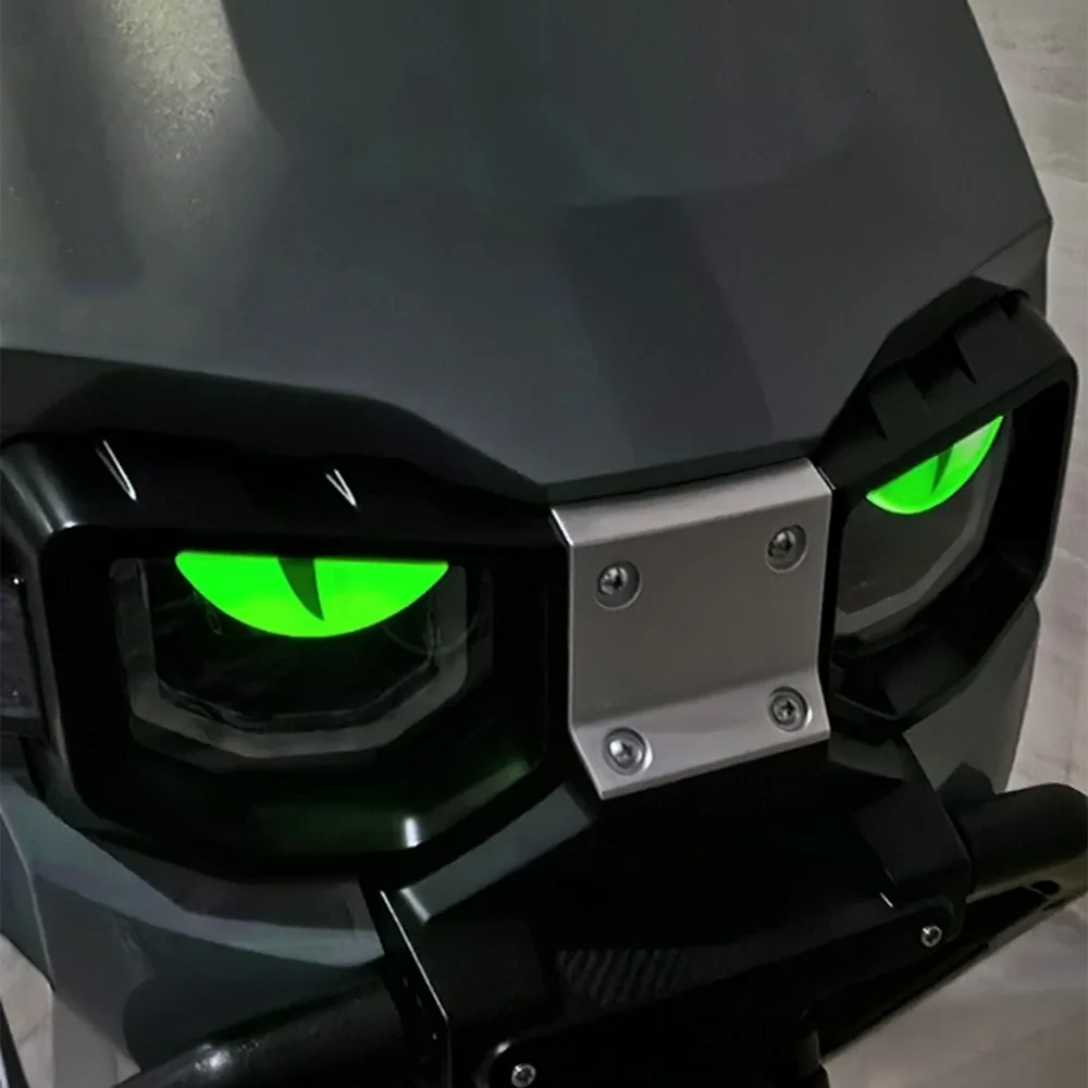3D Glow Evil Eye Decal Luminous Motorcycle Emblems Drop Glue Sticker for Scooter Electric Bike Night Safety Decor Styling Parts