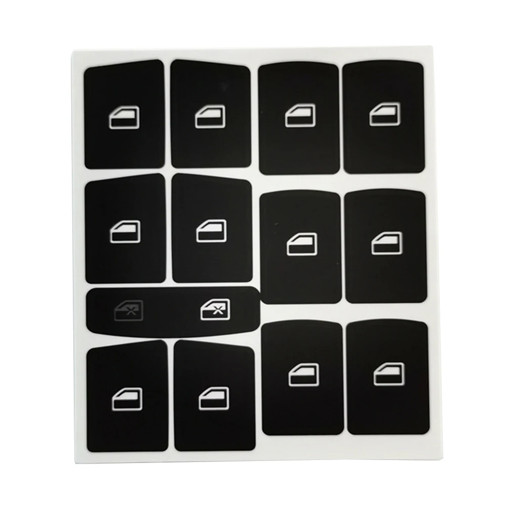 Car Interior Repair A8 D3 Clima Panel Decals Button Repair Kit Sunlight Resistance White Lettering Black Overlay