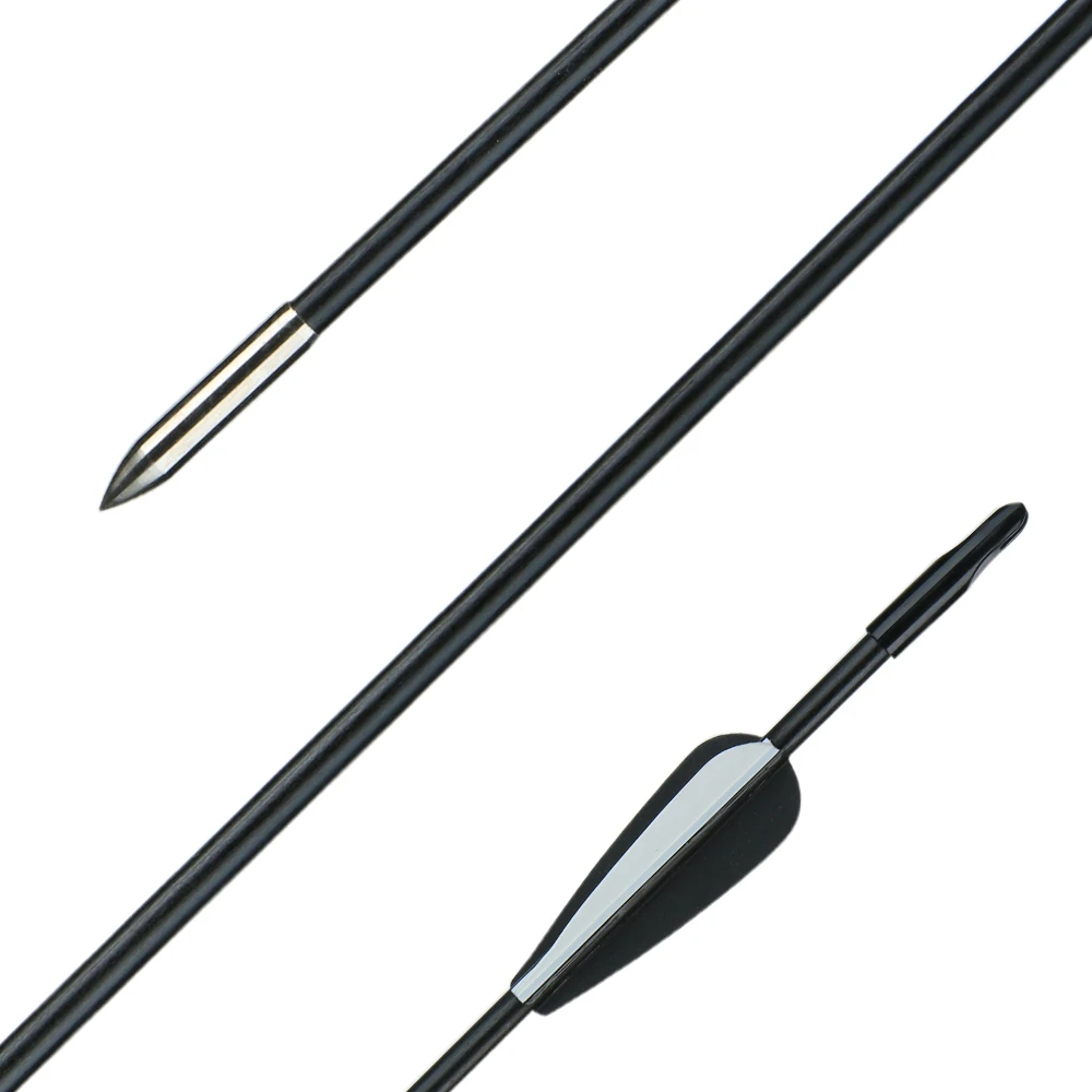 Fiberglass Arrows 31 Inch OD 6mm with Broadhead for Recurve Bow Target Shooting Practicing