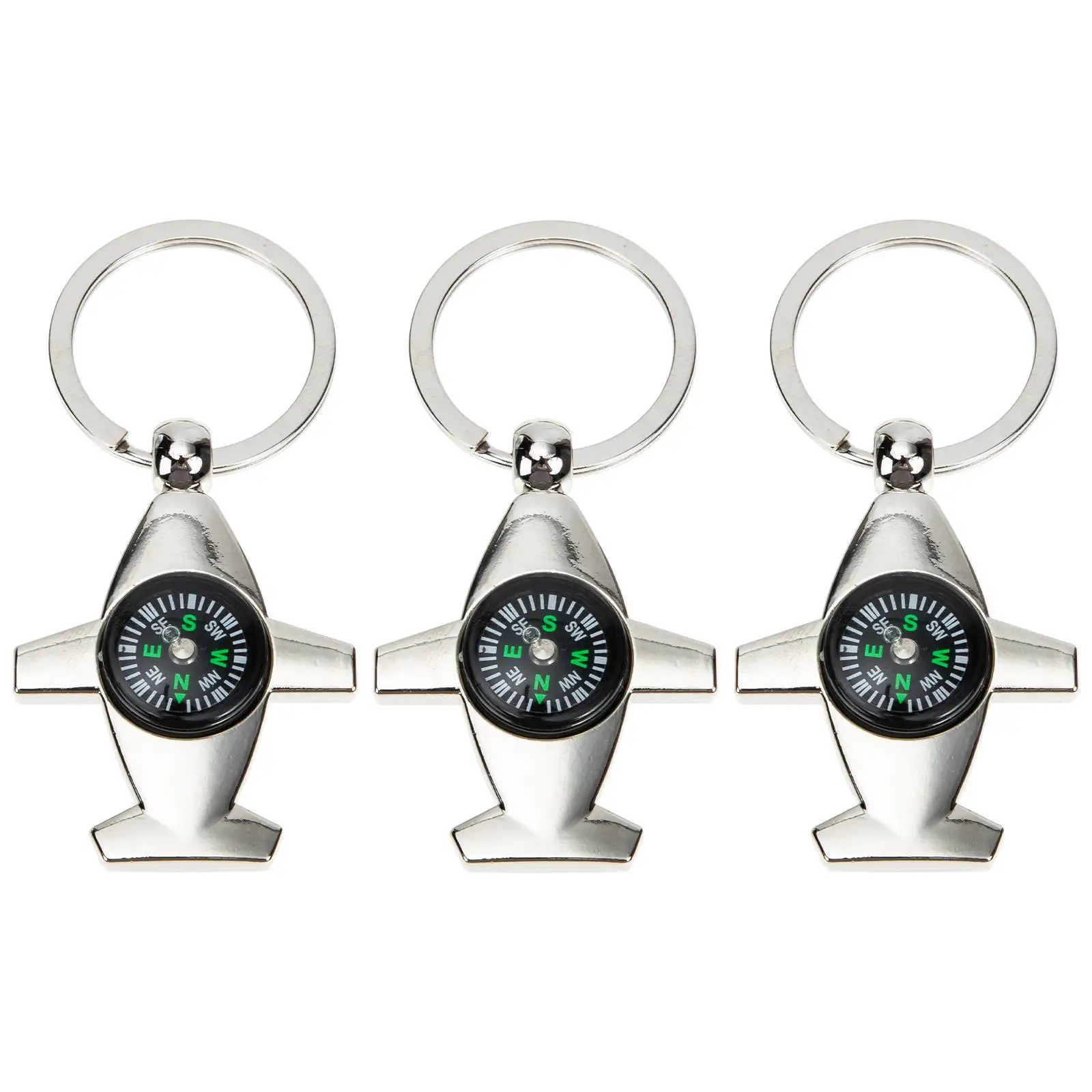 

3 Pcs Keychain with Compass for Kids Ring Small Carabiner Cover Bulk Sports Cute Star and