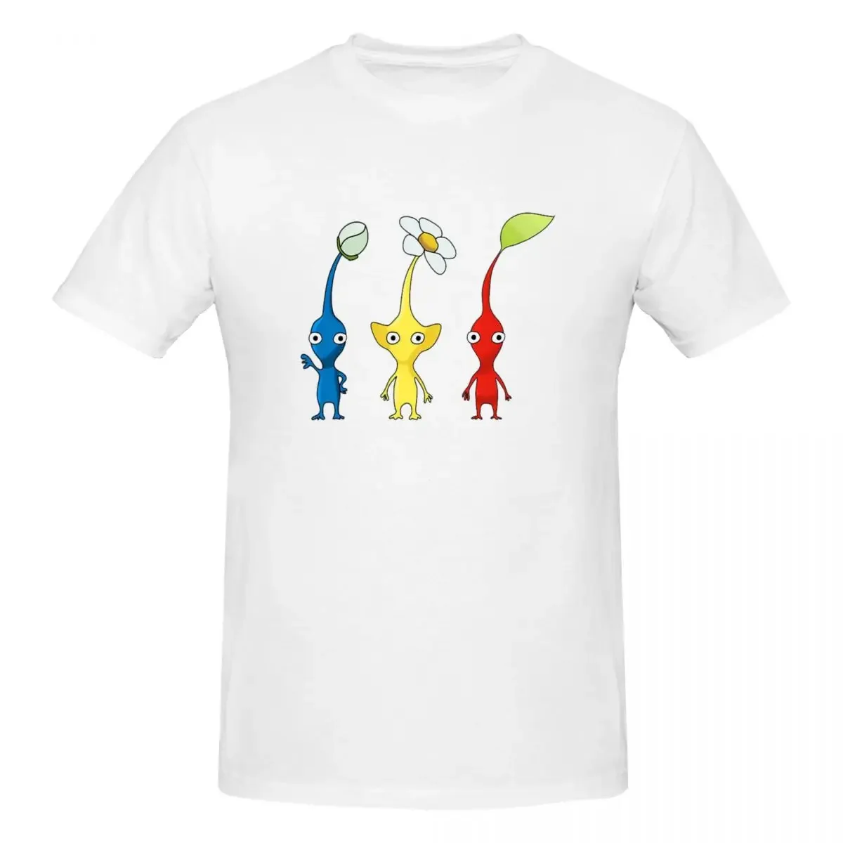 Blue, Yellow And Red Pikmin Sticker Set 100% Cotton T-shirt Men Fashion T Shirts Men crew Neck Short Sleeve S-6XL