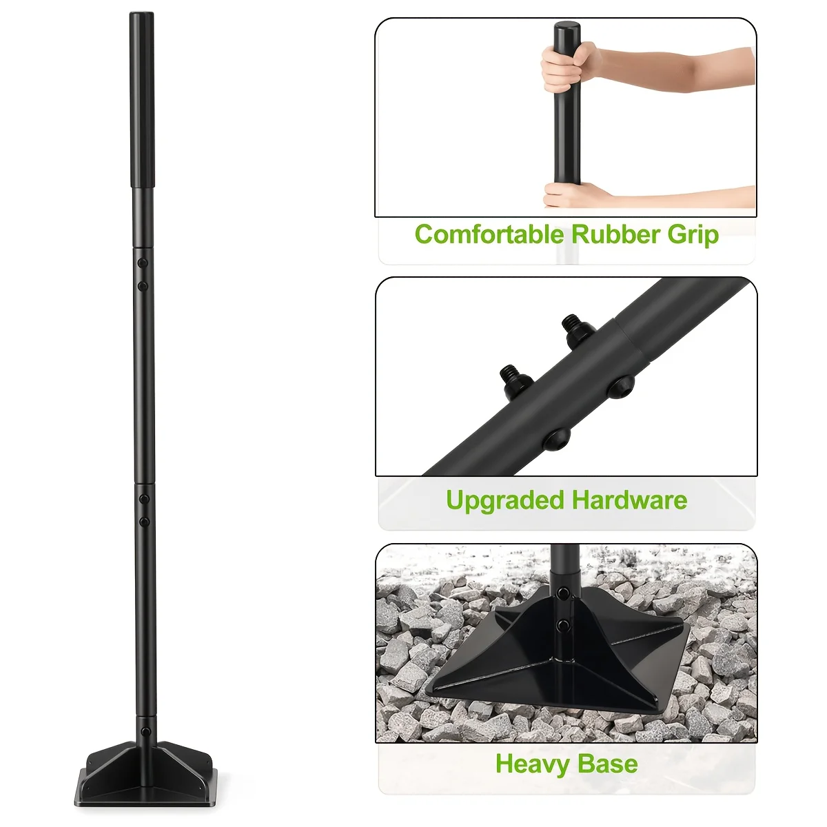 

Steel floor tamper, garden compactor with rubber grip, heavy-duty all-steel tamping tool for brick paving and road repair
