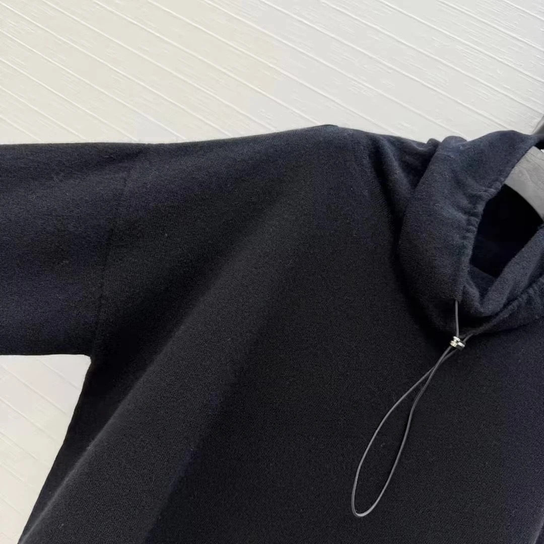 2026 New Autumn Drawstring Half High Collar Design Loose Casual Cashmere Knit Basic Pullover Women Solid Color Fashion Sweater
