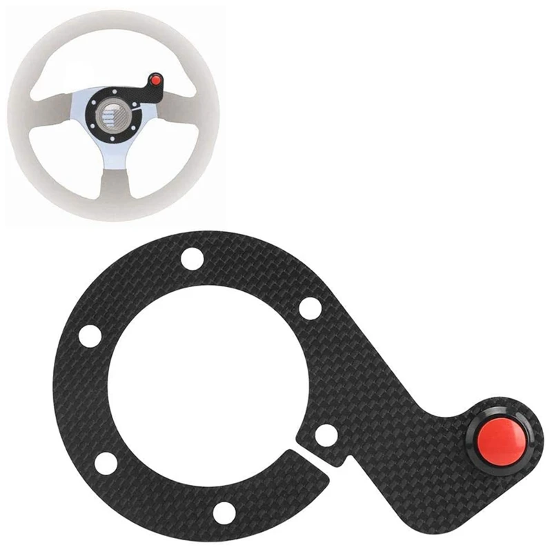 Steering Wheel Horn Button, Carbon Fiber External Horn Button 6 Bolts Steering Wheel For MOMO OMP Nardi S-Parco (Single)