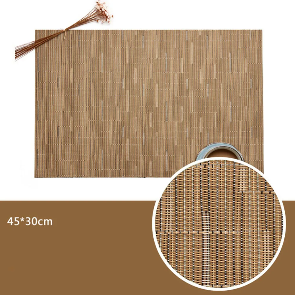 

Square Braided Placemats Table Mat for Dining Tables Christmas Washable Non-Slip DIY Cut Woven Place mat Japanese Cuisine