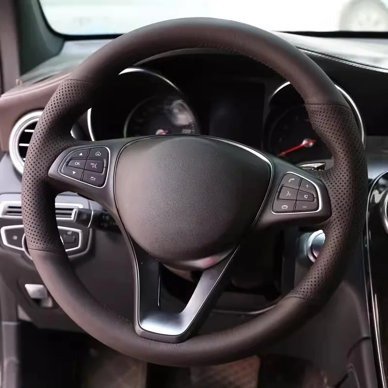 

Car Steering Wheel Cover Customized Artificial Leather For Mercedes Benz C180 C200 C260 C300 B200 E200 E300 CLS260 CLS300 GLC260