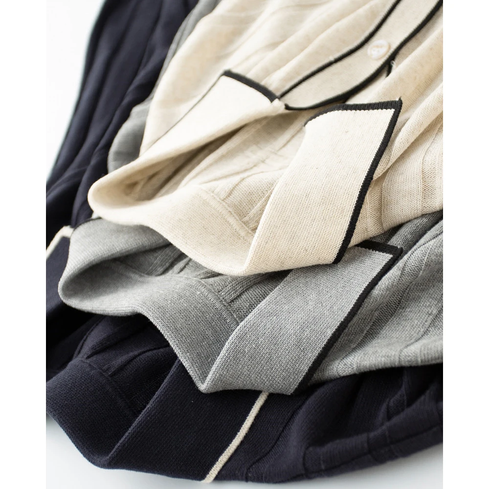 Herren-Poloshirt, Lyocell-Leinen-Mischung, Gestreiftes V-Ausschnitt Kurzarm-Shirt, Gestricktes T-Shirt, Freizeitkleidung Premium-Qualität, Sommer-Mode