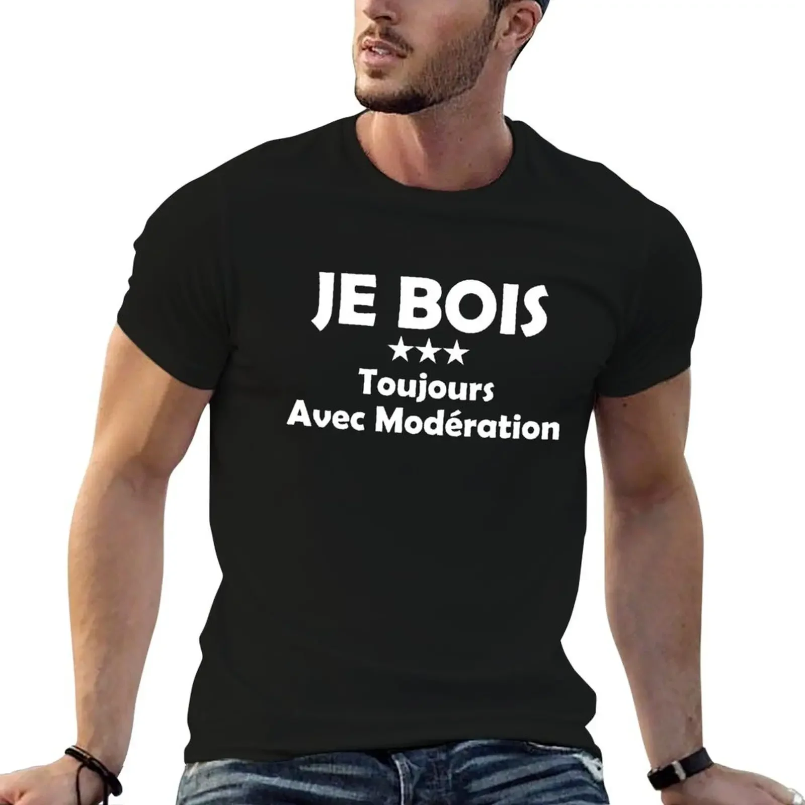 

Je Bois Toujours Avec Modération T-Shirt designer shirts plus sizes vintage clothes shirts men