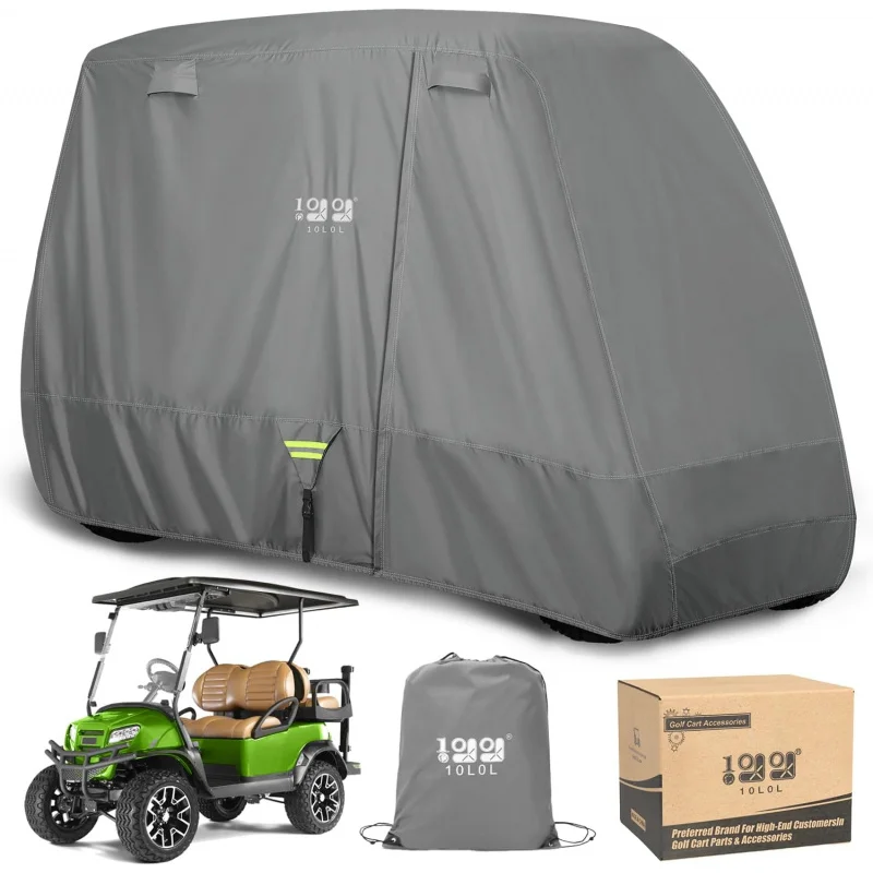 AQ10L0L Heavy Duty Golf Cart Cover for 2/4 Passengers EZGO,Club Car and Yamaha,All Weather Outdoor Protection Weatherproof