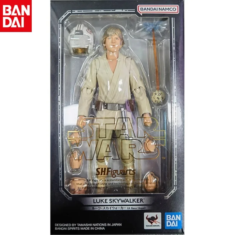 Bandai Original Genuine SHF Star Wars Luke Skywalker New Hope Reprint Movable Humanoid Figure Collection Model Holiday Gift