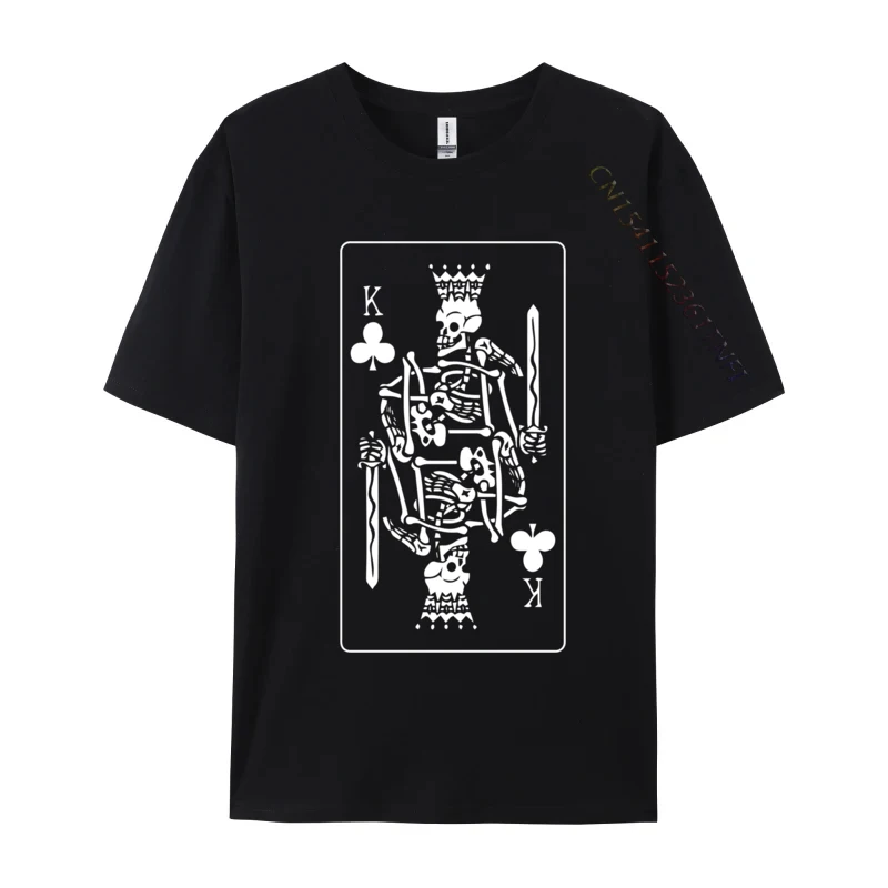 King Card Halloween Costume Funny Skull Skeleton Men T-Shirts Cute Round Neck Design Short Sleeve 100% Cotton Men Tshirts