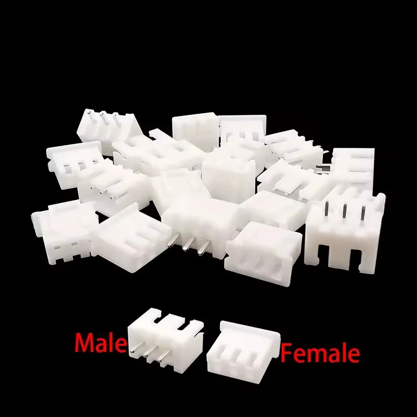 100Pcs JST XH2.54 2/3/4/5 Pin Terminals Plastic Shell Male Plug + Female Socket Wire Connector XH 2.54 2P 3P 4P 5P