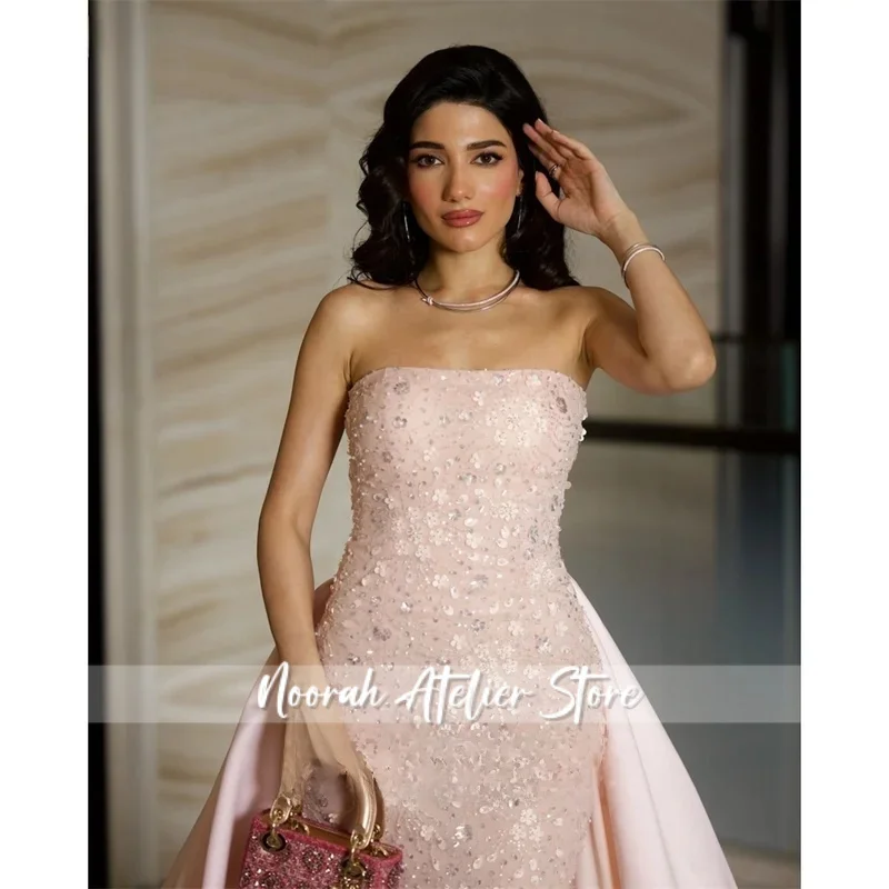 Customized Beads Luxurious Women's Evening Dresses for Special Occasions Sequins. Tube Top Luxury Prom Dress Elegant Gowns