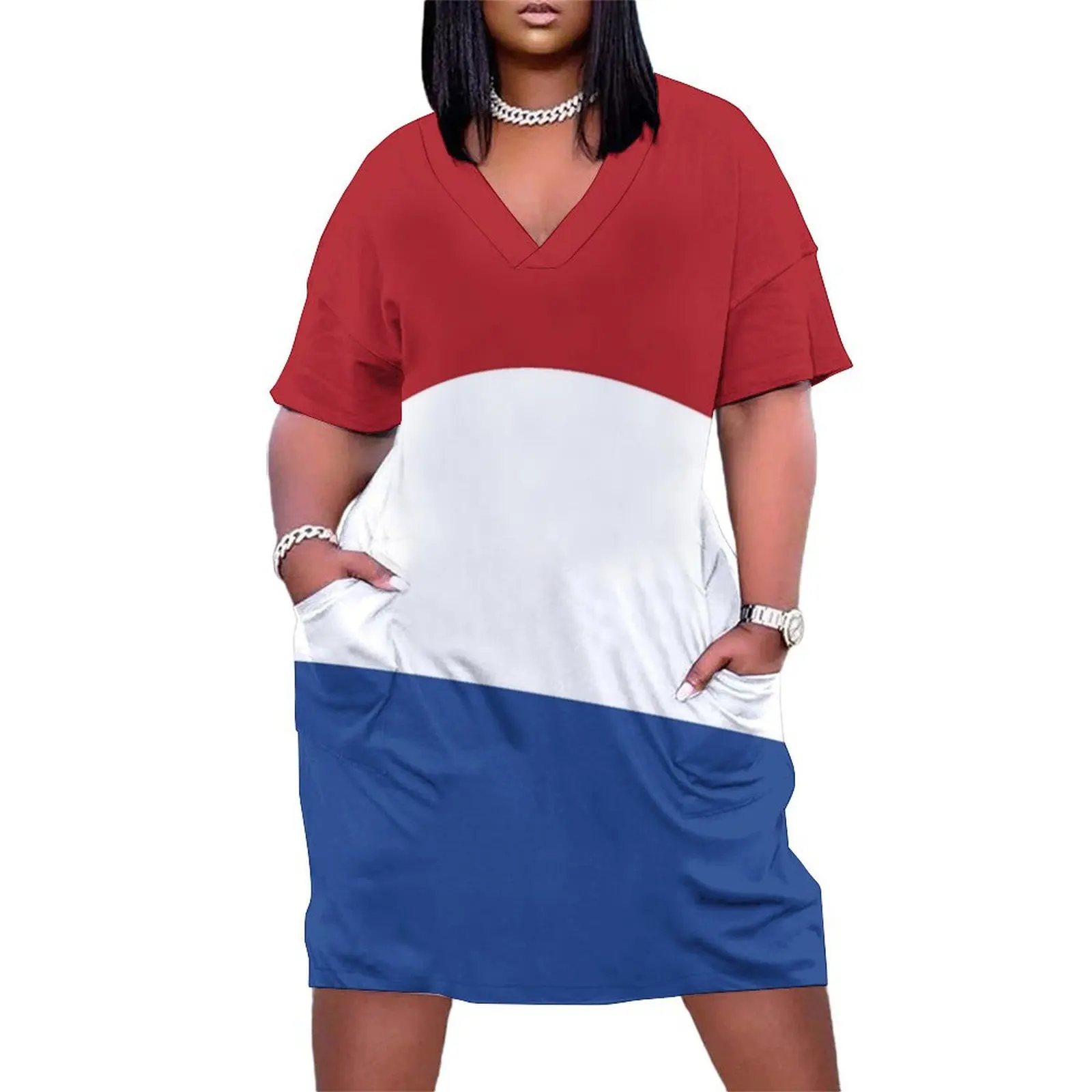 La bandera de Países Bajos-Camiseta holandesa vestido suelto con bolsillos ropa de mujer verano 2025 novedades vestido de fiesta nocturna