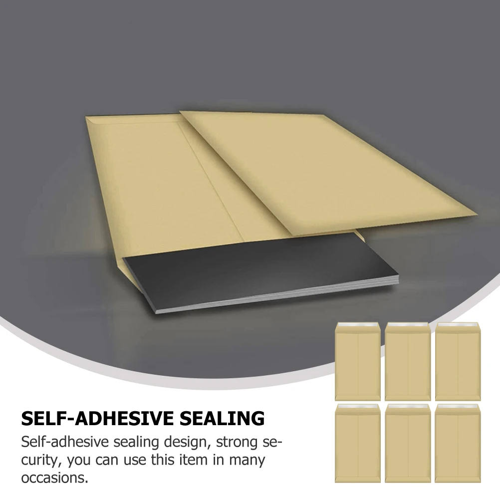 

25pcs Thickened Kraft Paper Envelopes C4 32 4x22 9cm Self Adhesive Storage Bags for Documents Mail Files Organizing