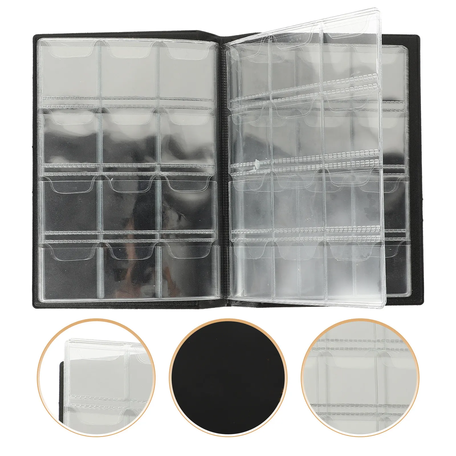 120 Pockets Coin Album Hard Coin Collection Book PU Cover Transparent Storage Case Organizer for Collector Gift