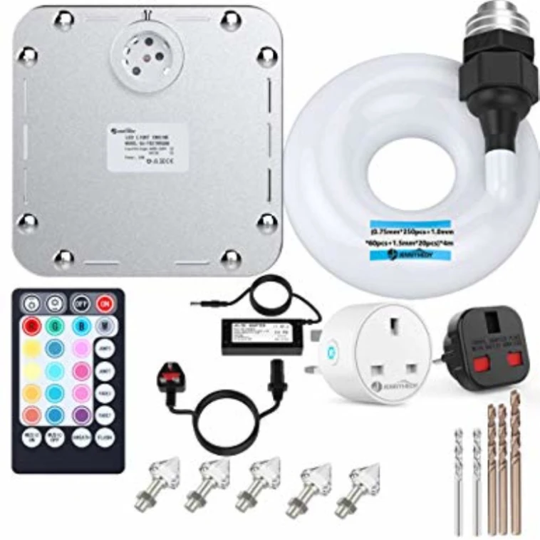 Kit de luz de céu estrelado de fibra óptica cintilação fio sensorial fibras ópticas rgb cintilação led lâmpada de teto estrela de fibra óptica