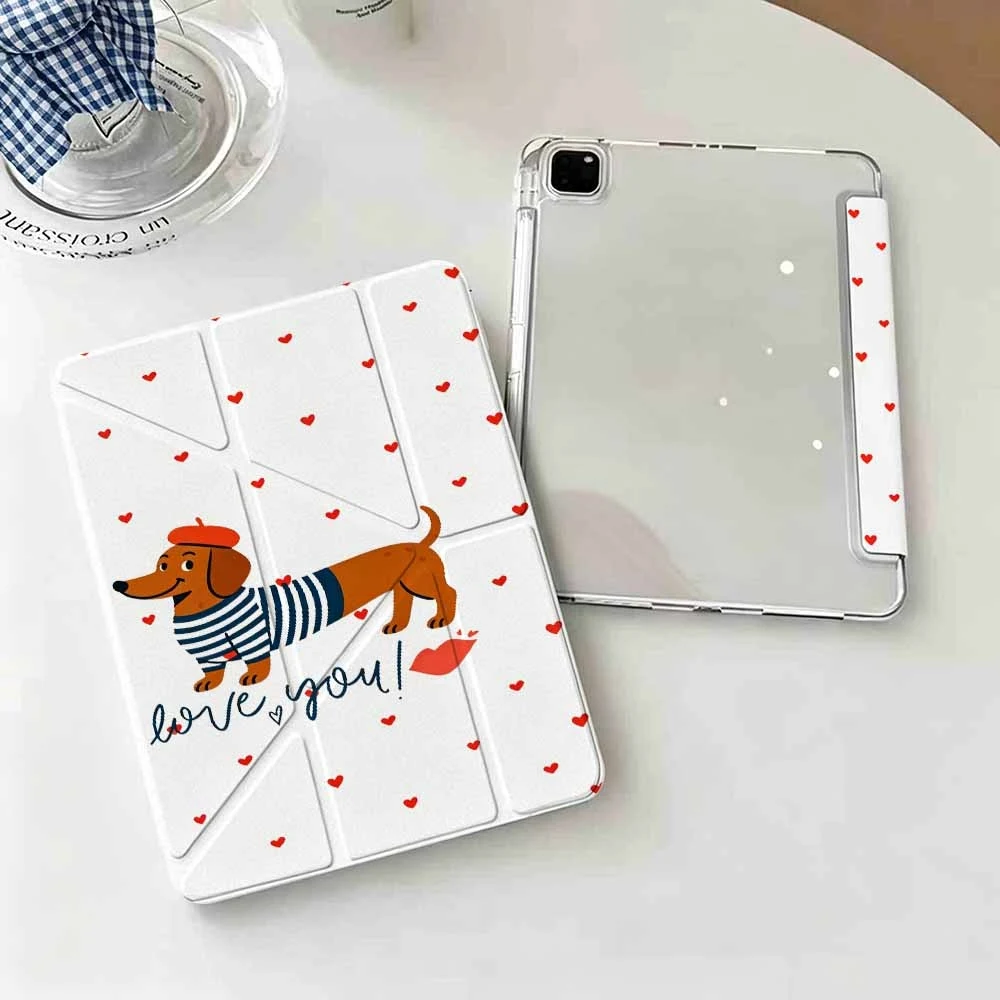 Hot Sale Dachshund Love For Samsung Galaxy Tab A8 A9 A11 S6 S7 S8 S9 S10 FE Plus Lite Protective With Pen Slot Tablet Case