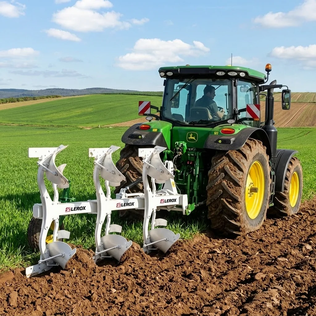 Cost-effective LEROX Groove Ridge Plough - Diesel-powered 3-row, reverse-operated, with gear and bearing assemblies