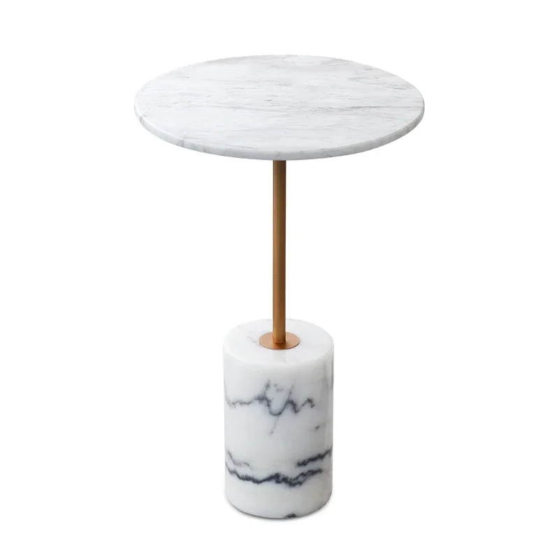 Modern minimalist natural marble coffee table set modern creative design hotel villa round wholesale customized side table