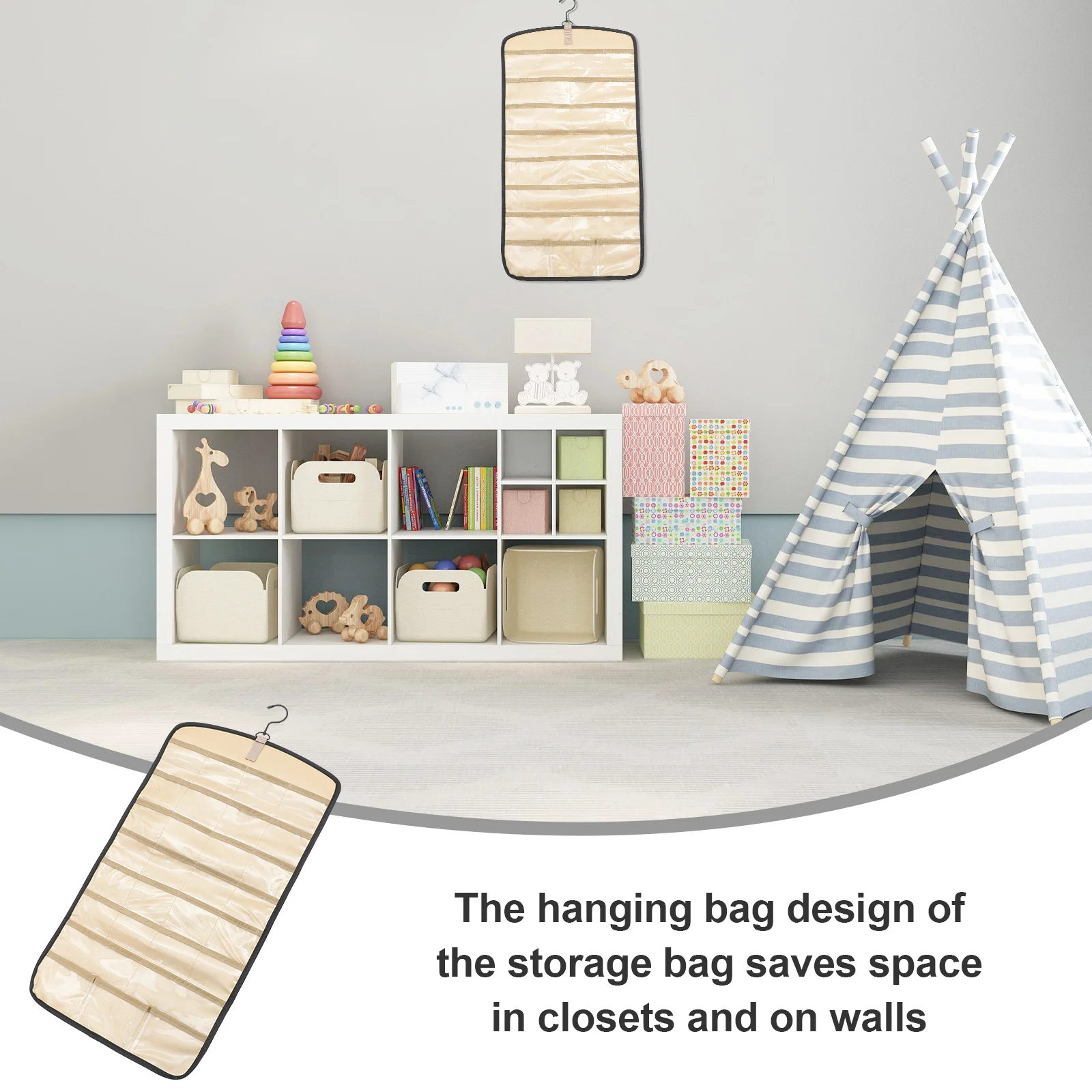 Large Capacity Hanging Jewelry Organizer Storage Bag Dual-Sided Earring Necklace Ring Display Holder Wall Organizer