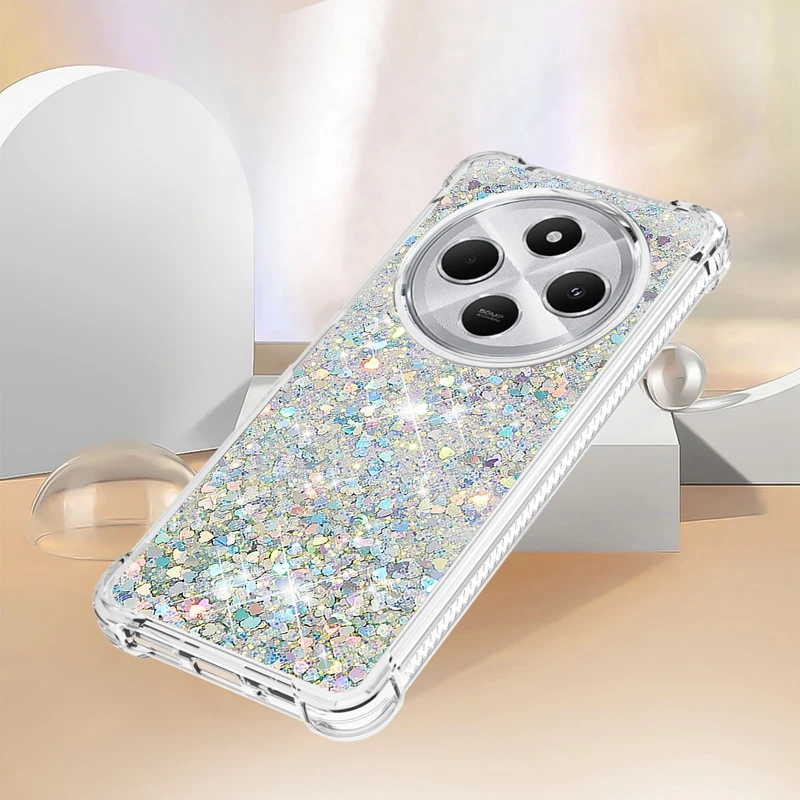 Eherui Glitter Cover per Xiaoi Redi A5 4G, Silicone orbido TPU Anti