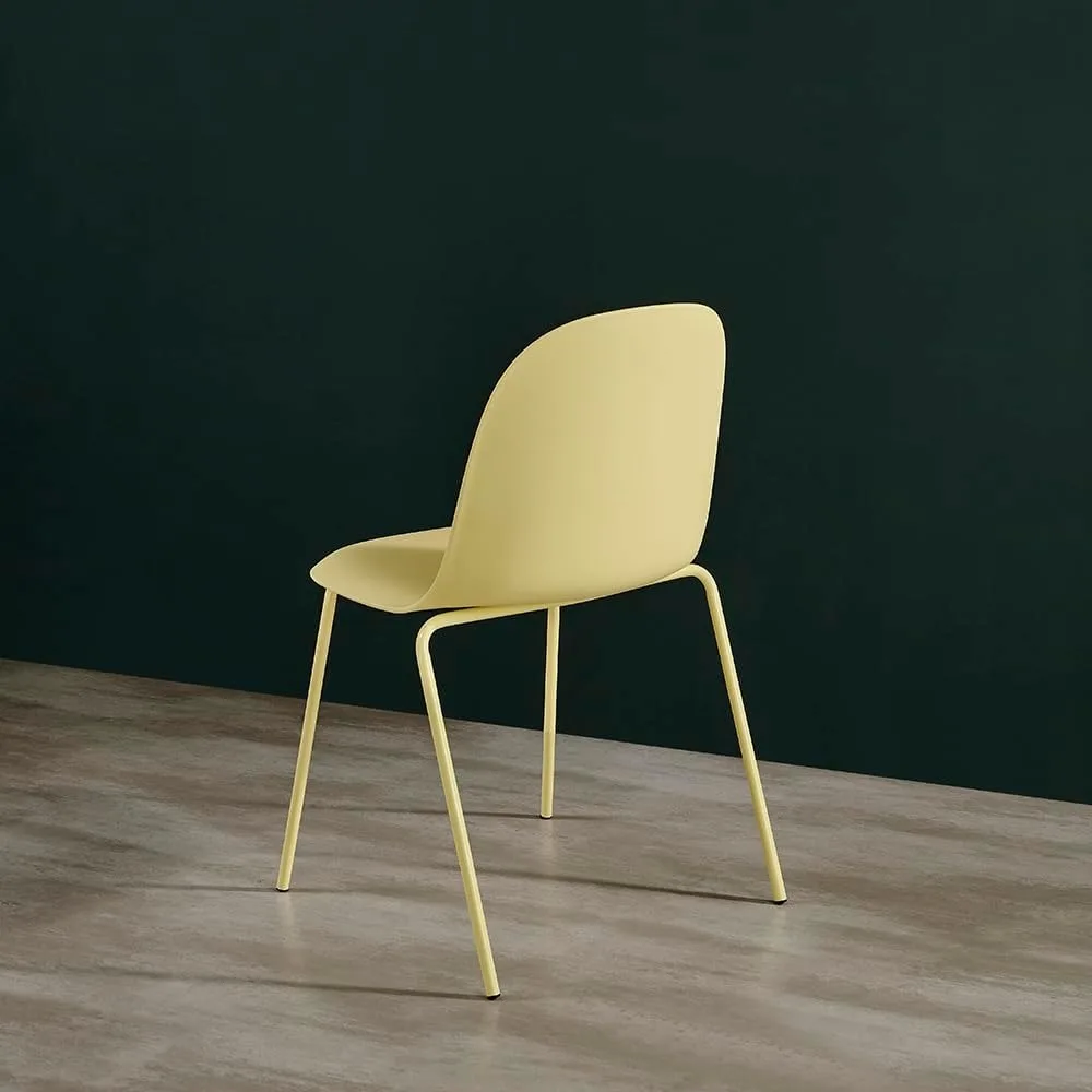 Minimalistyczne przemysłowe plastikowe krzesło do jadalni z metalową nogą, szybki montaż, odpowiednie do kawiarni wewnętrznych i zewnętrznych
