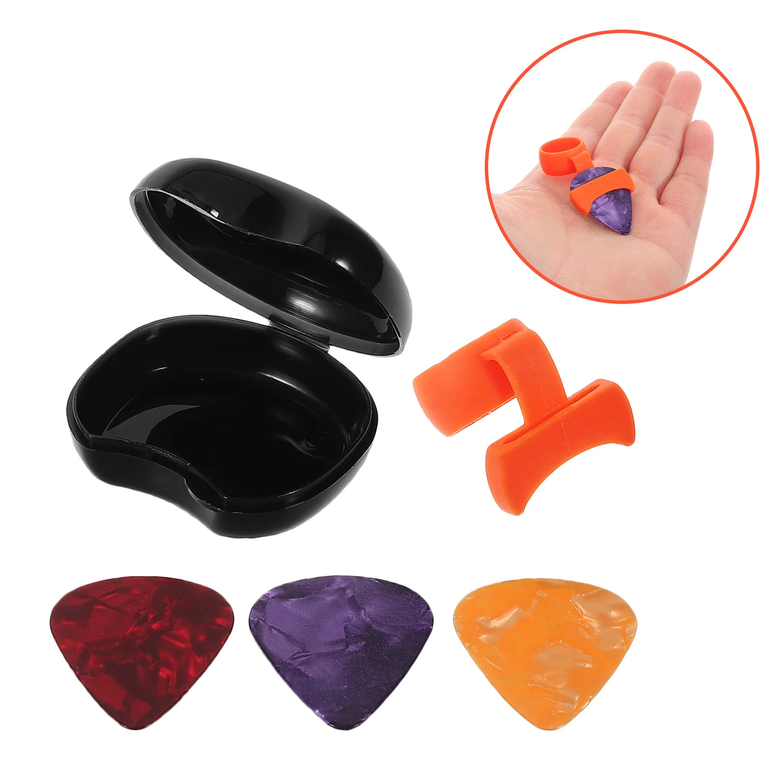 

1 Set Silicone Guitar Pick Holder Ergonomic Non-Slip Finger Cover For Electric Acoustic Guitars Beginners Strumming Practice