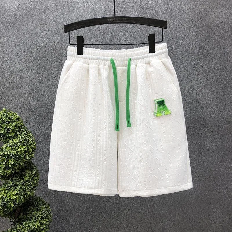 2023 Spring Men\'s Shorts Korean Fashion Green Shorts Harajuku High Street Men\'s Clothing Men\'s Casual Shorts At Home New