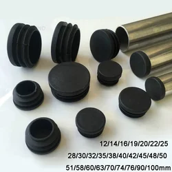 2/4/8pcs Round Plastic Black Blanking End Cap Caps Tube Pipe Inserts Plug Bung 12mm 14 16 18 - 100mm