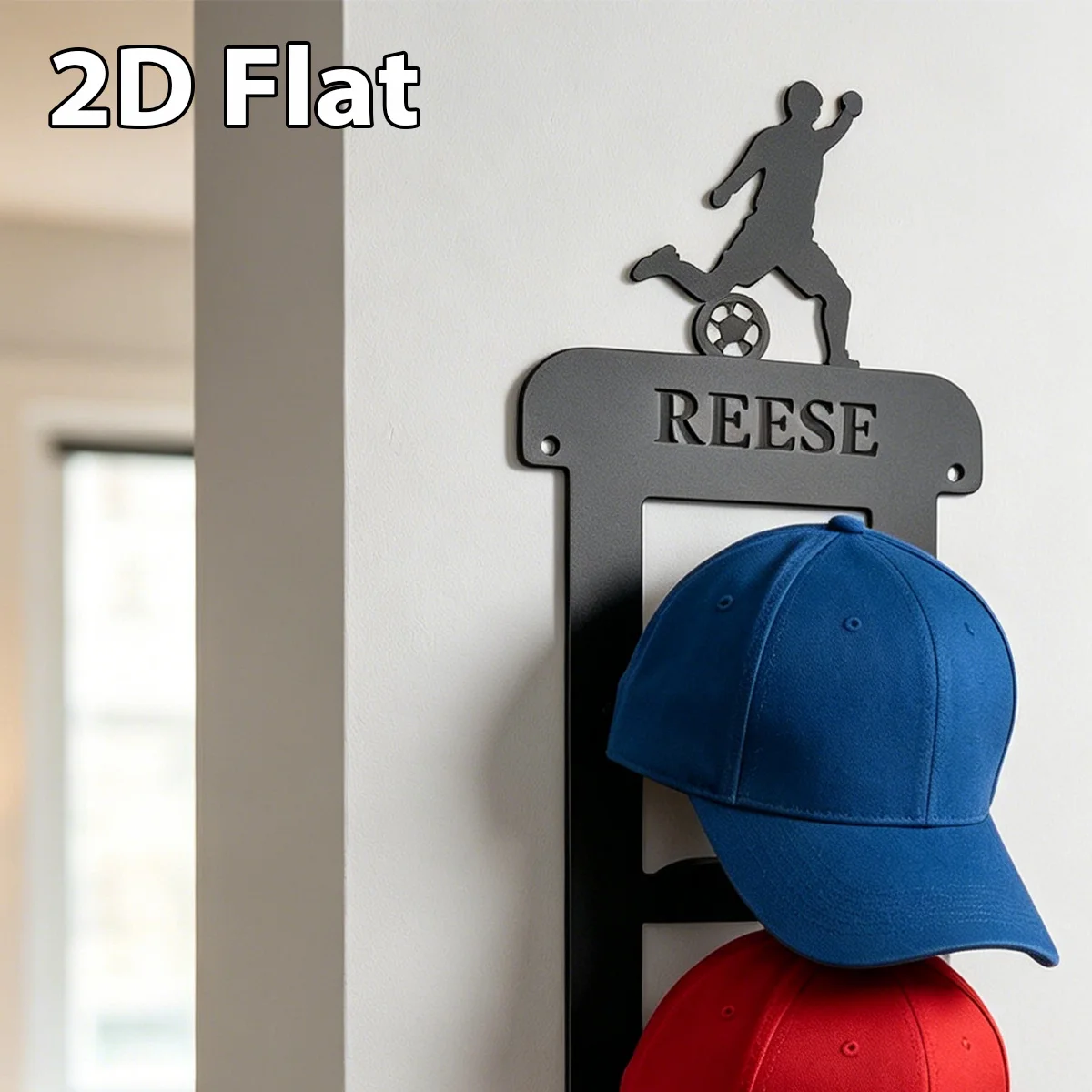 Custom Name Metal Hat Rack Space Saving Baseball Hat Hanger Perfect DIY Idea Perfect DIY Idea view 3