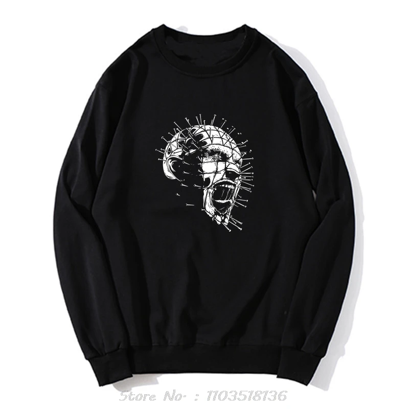 Men Hoodie Hellraiser Pinhead Horror Novelty Sweatshirt Tees Clothing Cotton Streetwear Oversized Pullover