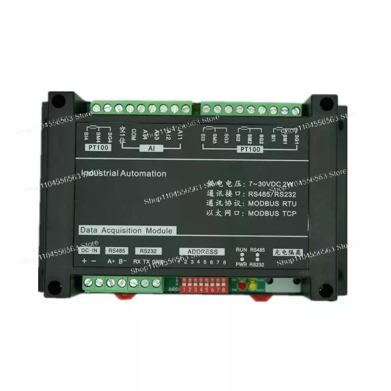 8-Channel Analog Input & 4-Channel Analog Output Module - Supports Modbus RTU for Industrial Automation