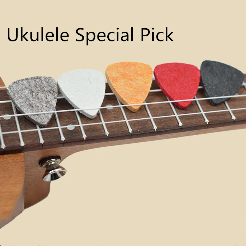 Púas de ukelele de fieltro suave colorido, almohadilla de fieltro de forma especial, mediador Plectrum, accesorios para instrumentos musicales de