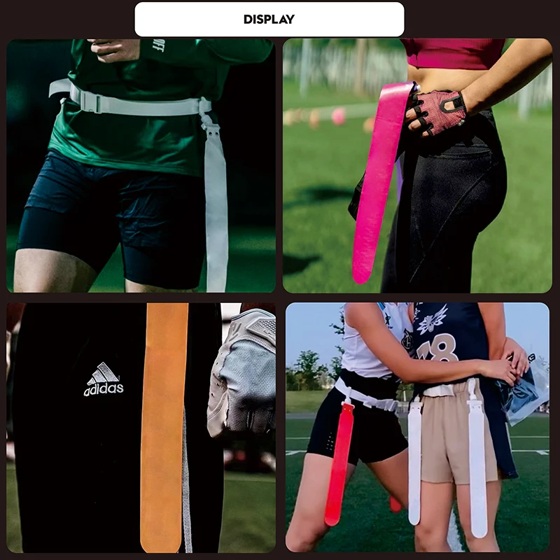 Sports Flag Football Webbing Waist Flag Bright Color Adjustable Competition Training PVC American Soccer Waist Flag For Sports