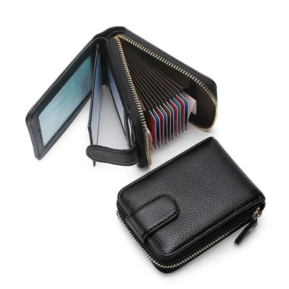 Unisex PU Leather ID Credit Anti Rfid Card Holder RFID NFC Blocking Wallet Case Zipper Coin Purse Money Bag RFID Protected