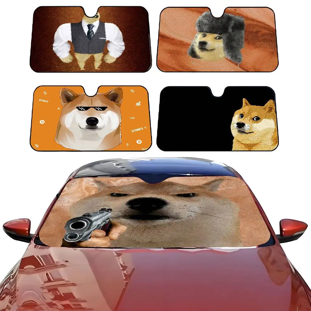 

DOGE MEME автомобильный солнцезащитный козырек, зонтик, лобовое стекло автомобиля, солнцезащитный козырек, защита от ультрафиолета и внутренний охладитель