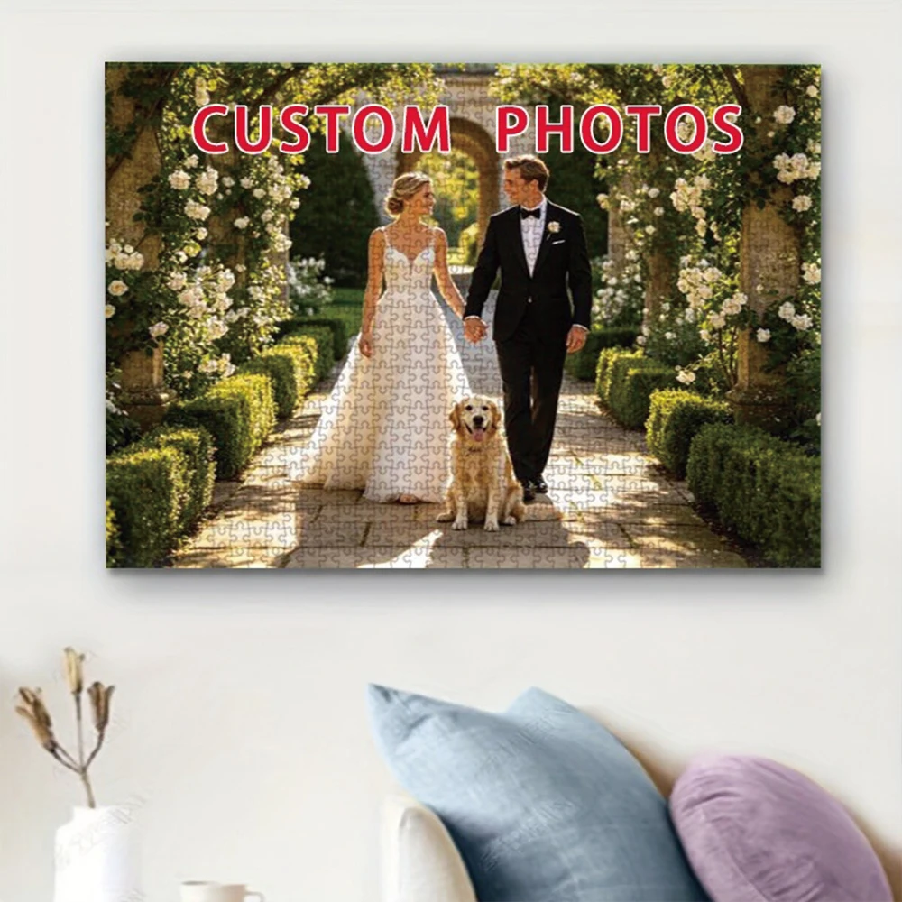 35/300/500/1010pcs Personalized Custom Photo Puzzle Selfie Photo DIY Handmade Puzzles Photo Wall Art