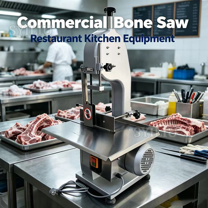Desktop 220V Bone Cutting Machine Bone Sawing Machine Frozen Meat Cutter Commercial Cut Trotter/Ribs/Fish/Meat/Beef Machine