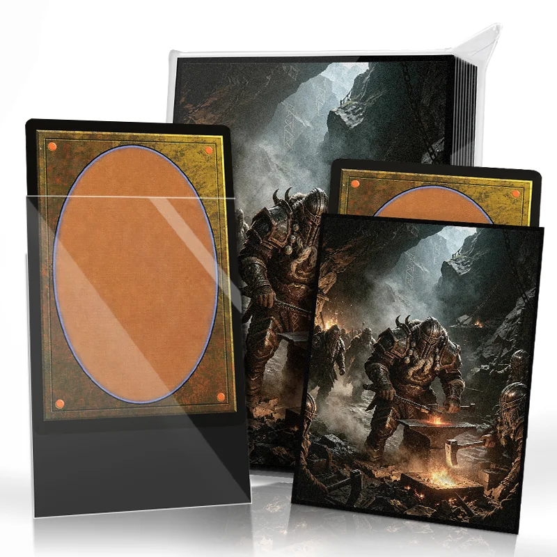 Card Sleeves -Pattern Print 105 Standard Size Pack Clear Front & Matte Finish Back, 66x91mm, Protective Cover, TCG Card Protecto