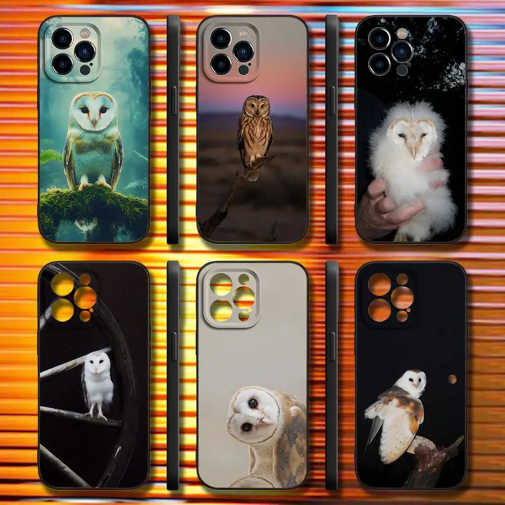 

Pet Owl Phone Case For iPhone 17,16,15,14,13,12,11,Pro,Max,Plus,X,XS,SE4,E,Mini,Soft Black Case